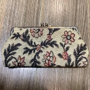 Vintage Floral Brocade Kiss Clasp Coin Pouch Clutch Wallet Bag‎